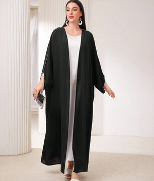 Al Najma Women'S Color Block Contrast Stitch Arabian Modest Arabian Abaya