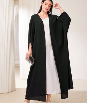 Al Najma Women'S Color Block Contrast Stitch Arabian Modest Arabian Abaya