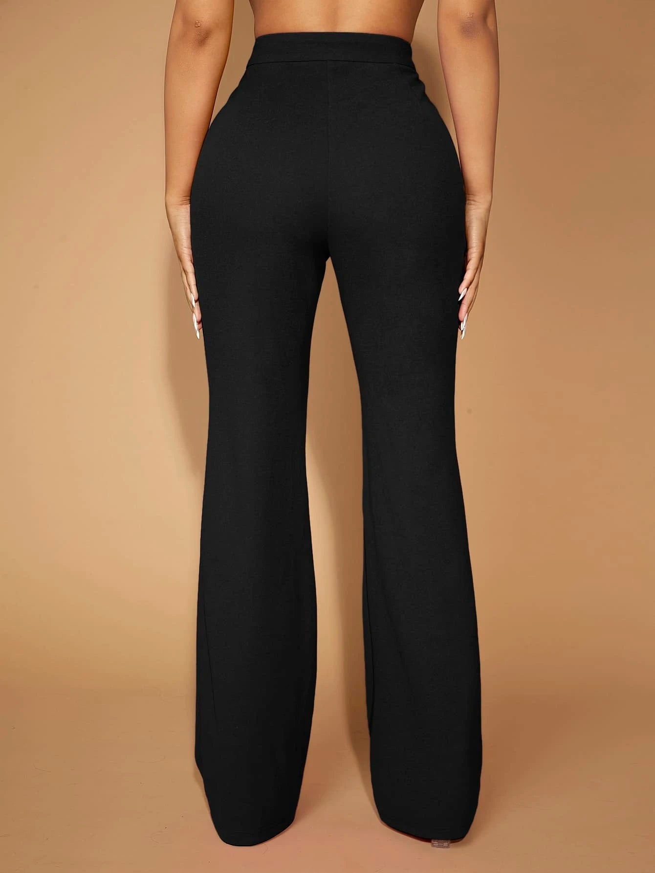 Classic Polka Dot Wide Leg Dress Pants  High-Rise, Draped Silhouette