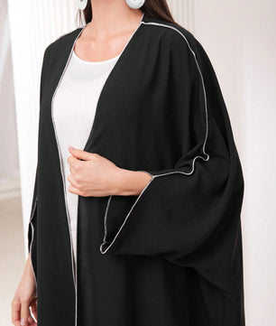 Al Najma Women'S Color Block Contrast Stitch Arabian Modest Arabian Abaya