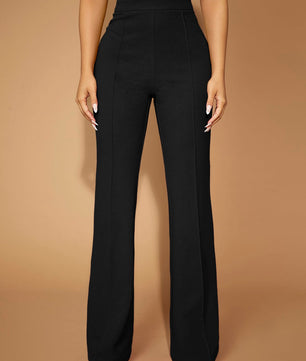 Classic Polka Dot Wide Leg Dress Pants  High-Rise, Draped Silhouette
