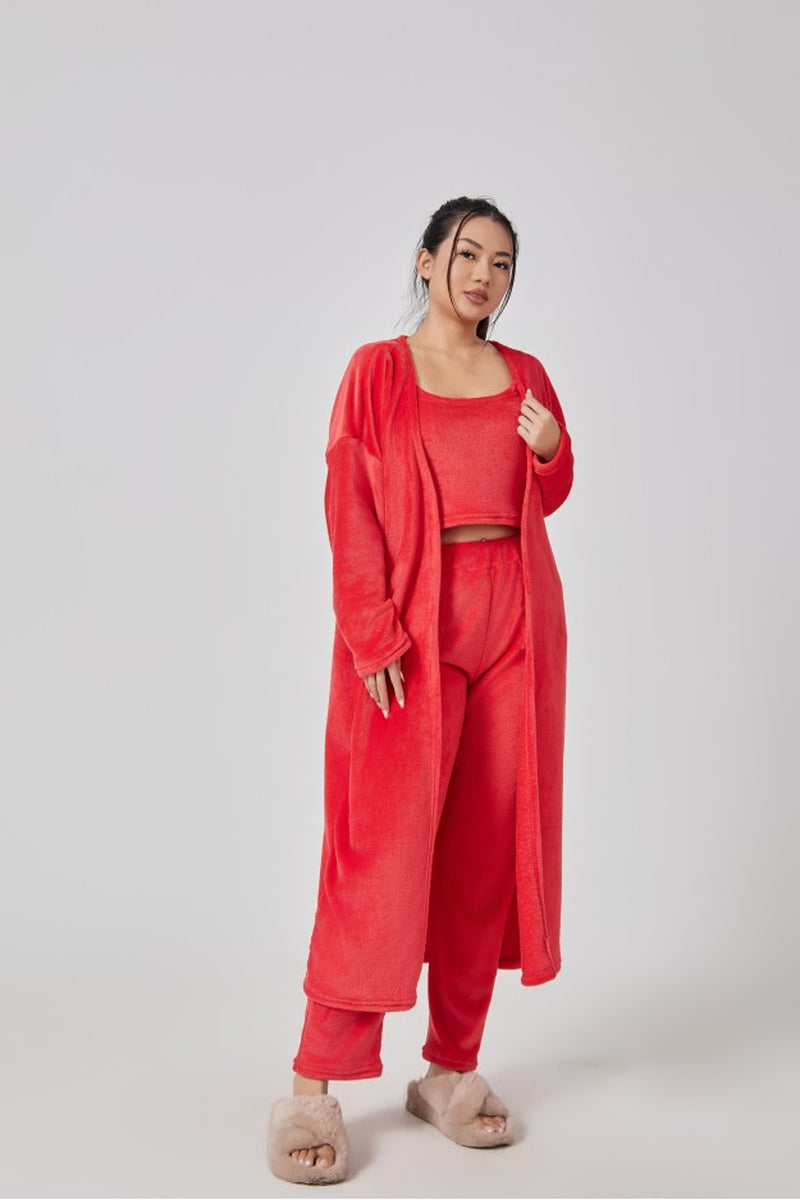 Premium Winter Lounge Set – Cozy Pajama 3-Piece Outfit for Women