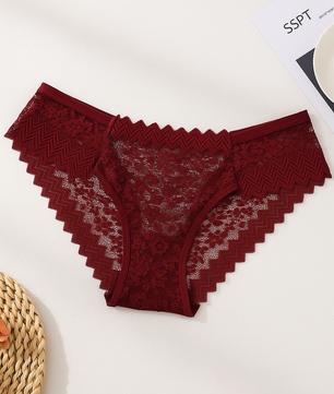 7 PCS Sexy Lace Splicing Bikini Panties Low Waist Seamless Triangle Briefs Hollow Out Comfortable And Breathable Lingerie Underwear