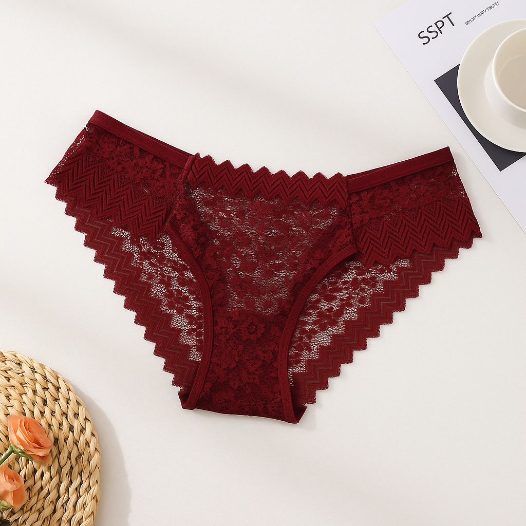 7 PCS Sexy Lace Splicing Bikini Panties Low Waist Seamless Triangle Briefs Hollow Out Comfortable And Breathable Lingerie Underwear