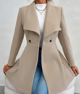 Chiquease Waterfall Collar Double Button Overcoat