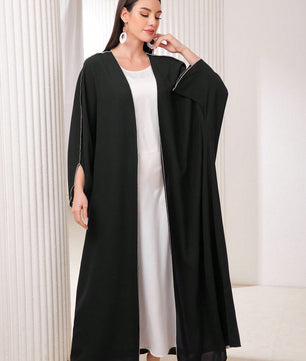 Al Najma Women'S Color Block Contrast Stitch Arabian Modest Arabian Abaya