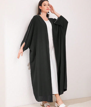 Al Najma Women'S Color Block Contrast Stitch Arabian Modest Arabian Abaya