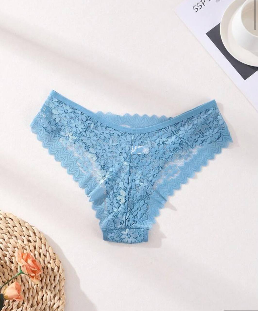 7 PCS Sexy Lace Splicing Bikini Panties Low Waist Seamless Triangle Briefs Hollow Out Comfortable And Breathable Lingerie Underwear