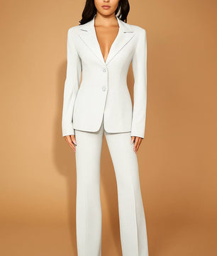 Classic Polka Dot Wide Leg Dress Pants  High-Rise, Draped Silhouette