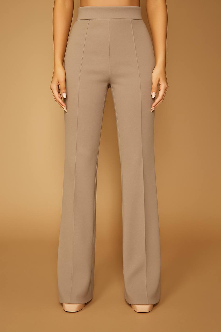 Classic Polka Dot Wide Leg Dress Pants  High-Rise, Draped Silhouette