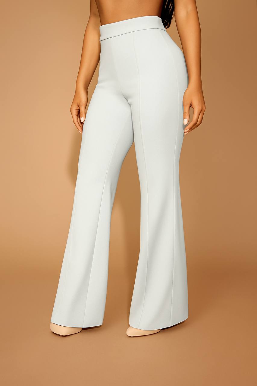 Classic Polka Dot Wide Leg Dress Pants  High-Rise, Draped Silhouette