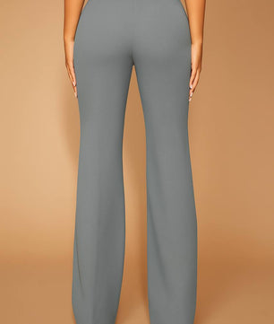 Classic Polka Dot Wide Leg Dress Pants  High-Rise, Draped Silhouette