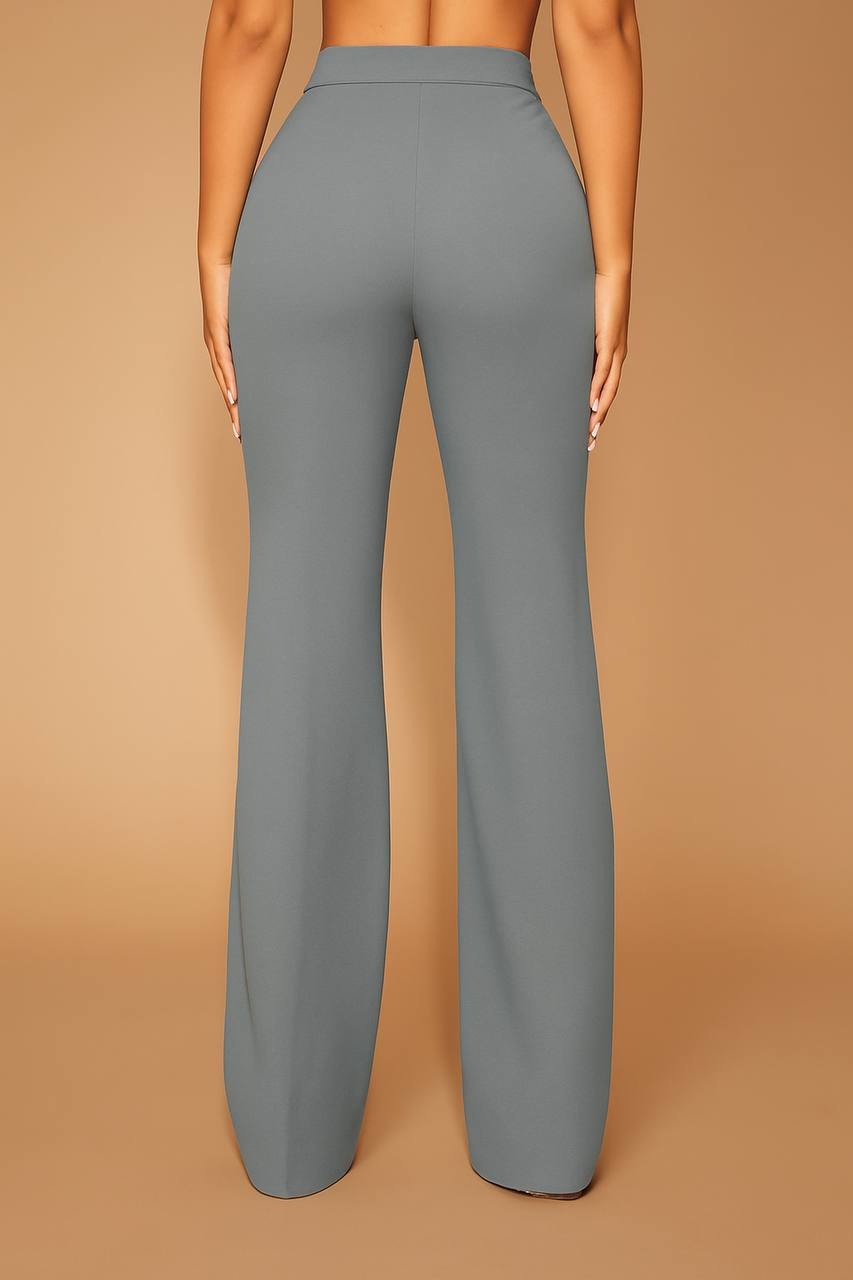Classic Polka Dot Wide Leg Dress Pants  High-Rise, Draped Silhouette