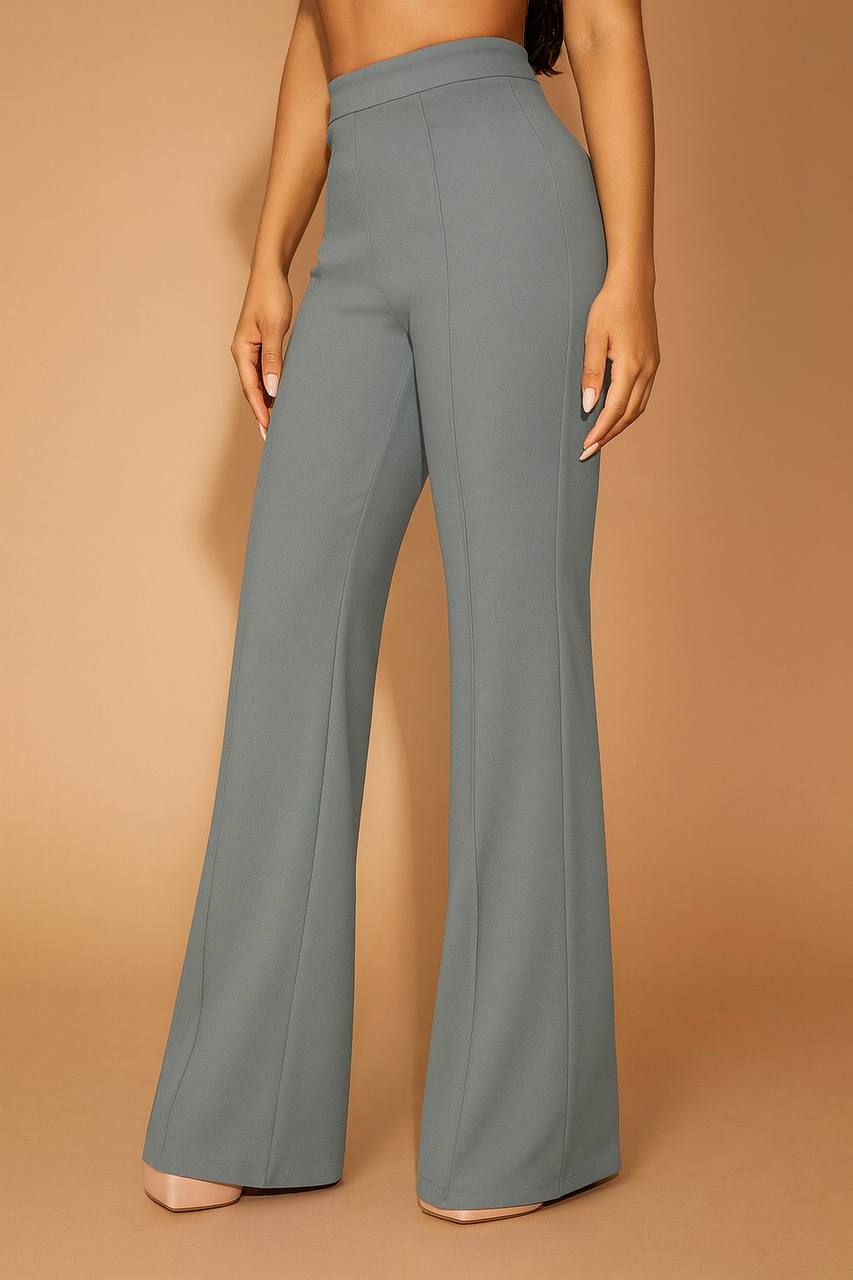 Classic Polka Dot Wide Leg Dress Pants  High-Rise, Draped Silhouette