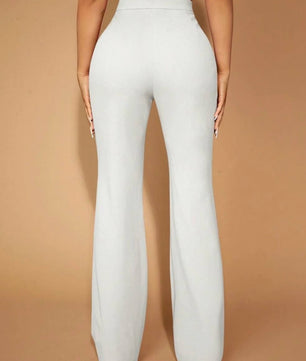Classic Polka Dot Wide Leg Dress Pants  High-Rise, Draped Silhouette