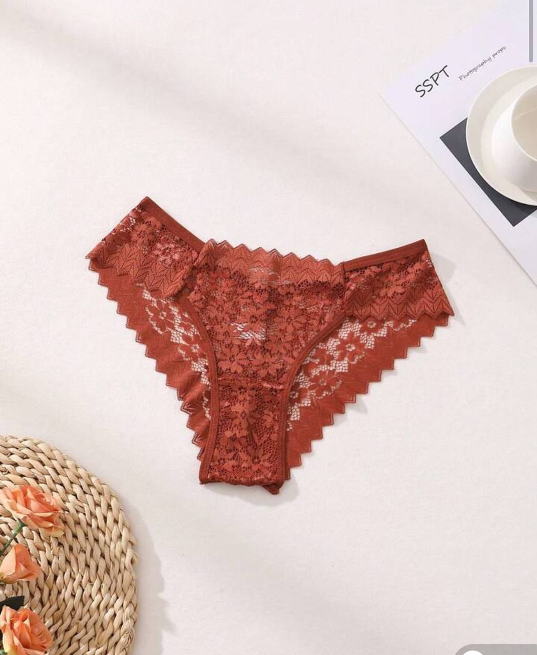 7 PCS Sexy Lace Splicing Bikini Panties Low Waist Seamless Triangle Briefs Hollow Out Comfortable And Breathable Lingerie Underwear