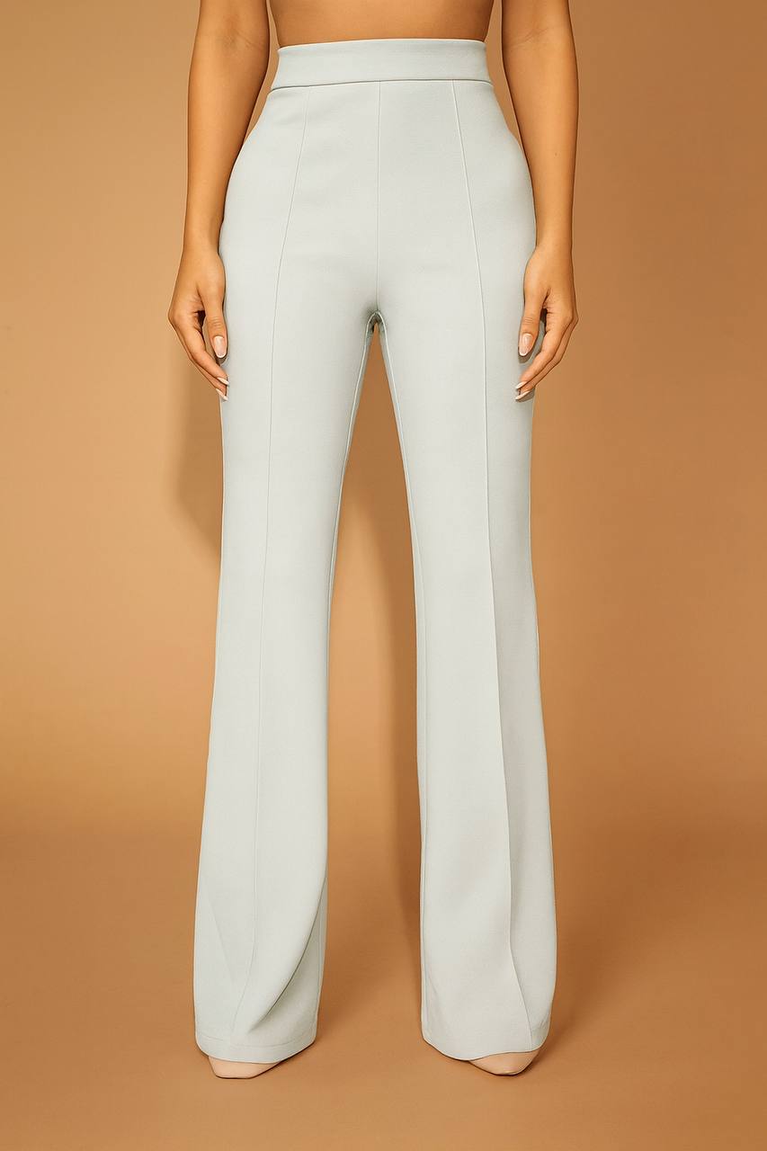 Classic Polka Dot Wide Leg Dress Pants  High-Rise, Draped Silhouette